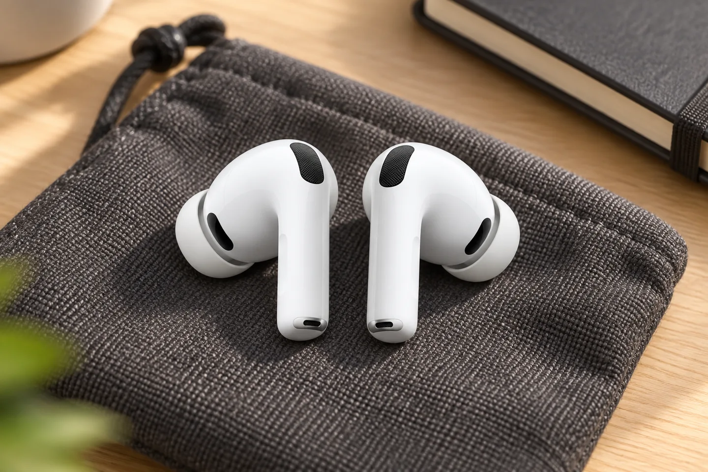 Наушники AirPods Pro 3 на мягком сером чехле