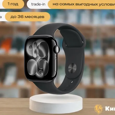 Apple Watch S11 42mm Jet Black Sport Band (S/M), чёрный — фото товара