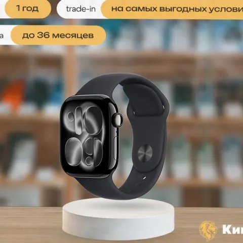 Apple Watch S11 46mm Jet Black Sport Band (M/L), чёрный — фото товара