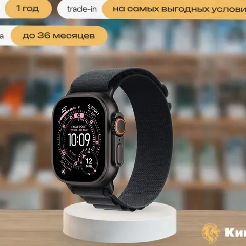 Apple Watch Ultra 3 49mm Black Ti Black Alpine Loop Medium, чёрный — фото товара
