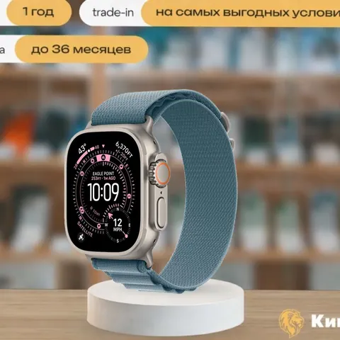 Apple Watch Ultra 3 49mm Natural Ti Blue Alpine Loop Large, серый — фото товара