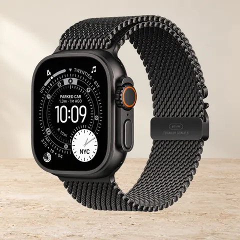 Apple Watch Ultra 3 49mm Black Ti Black Milanese Loop Small, чёрный — фото товара