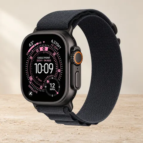 Apple Watch Ultra 3 49mm Black Ti Black Alpine Loop Medium, чёрный — фото товара