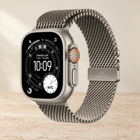 Apple Watch Ultra 3 49mm Natural Ti Natural Milanese Loop Medium, серый — фото товара