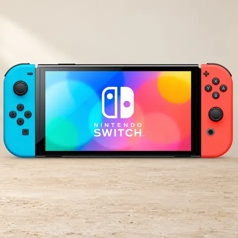 Nintendo Switch OLED Neon, синий и красный Joy-Con — фото товара