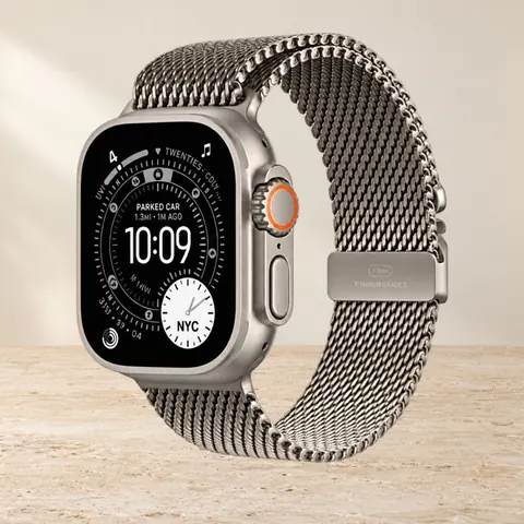 Apple Watch Ultra 3 49mm Natural Ti Natural Milanese Loop Large, серый — фото товара