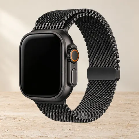 Apple Watch Ultra 4 49mm Black Ti Black Milanese Loop Medium, чёрный — фото товара