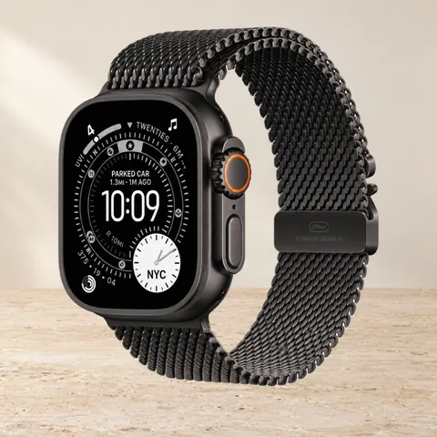 Apple Watch Ultra 3 49mm Black Ti Black Milanese Loop Medium, чёрный — фото товара