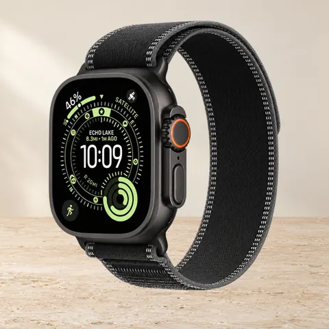Apple Watch Ultra 3 49mm Black Ti Black Trail Loop M/L, чёрный — фото товара