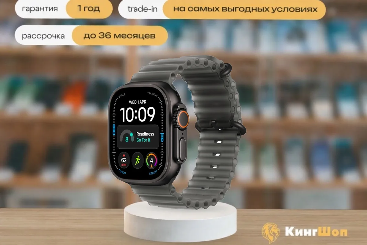 Apple Watch Ultra 4 49mm Black Ti Black Ocean Band, чёрный — фото товара
