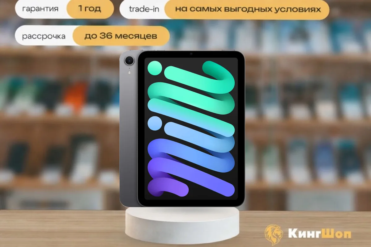 iPad Mini 7 128GB Space Gray Wi-Fi, серый — фото товара