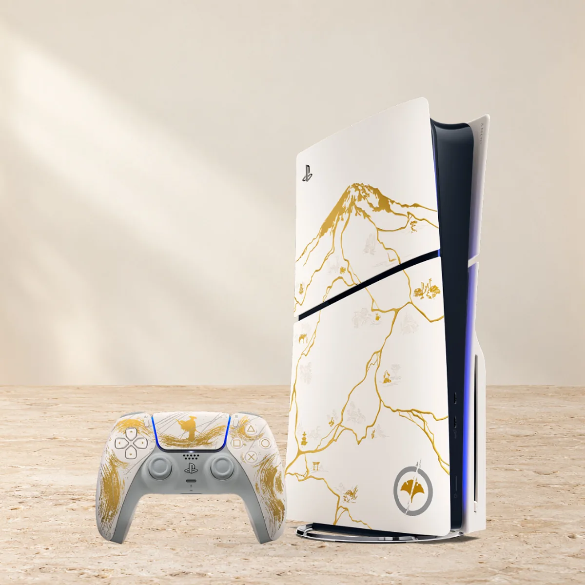 PS5 Slim 1TB Disc Ghost Of Yotei Edition Gold — фото товара