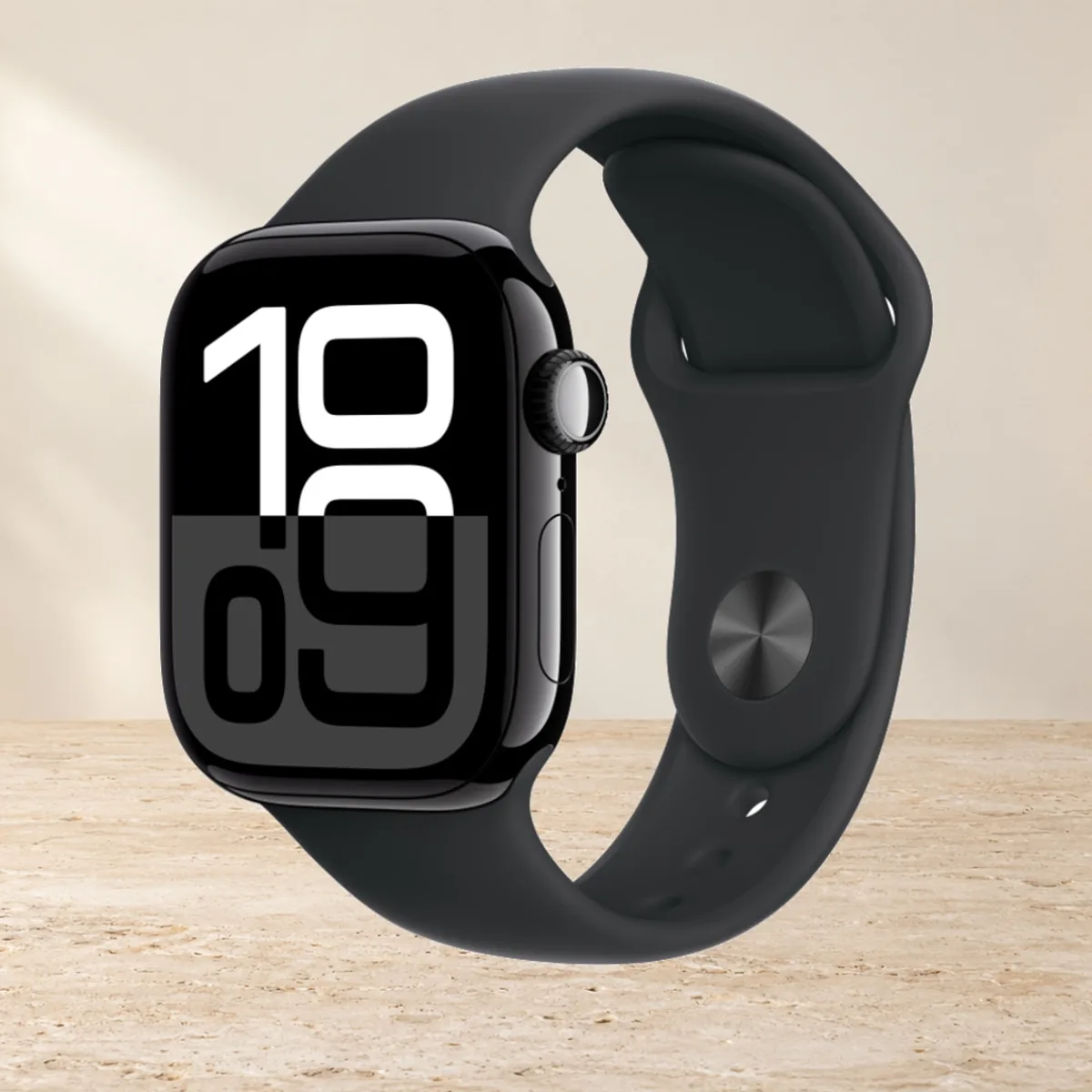 Apple Watch S10 42mm Jet Black Sport Band (M/L), чёрный — фото товара