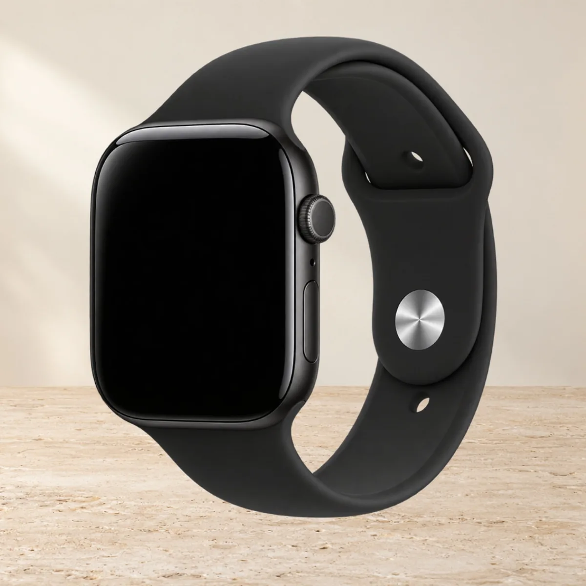 Apple Watch S12 46mm Black Sport Band (M/L), чёрный — фото товара