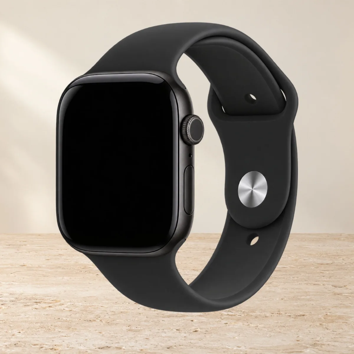 Apple Watch S12 42mm Black Sport Band (M/L), чёрный — фото товара