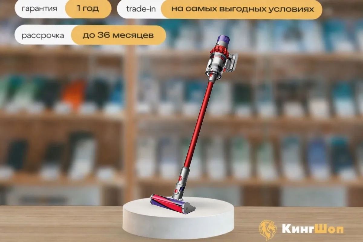 Пылесос Dyson V10 SV12 Cyclone Red/Iron, европейская версия — фото товара